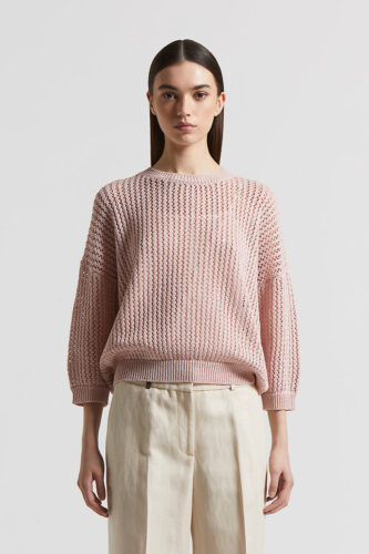 Peserico - Pure cotton oversize sweater with sequins - Aurora