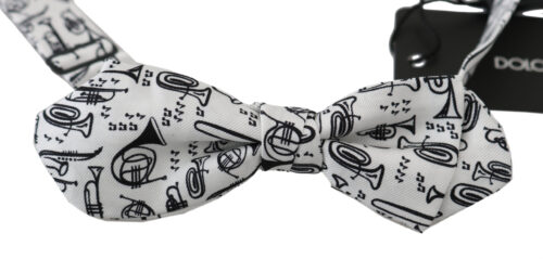 White Instruments Adjustable Neck Papillon Men Bow Tie