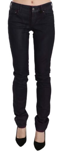 Black Cotton Low Waist Skinny Denim Pants