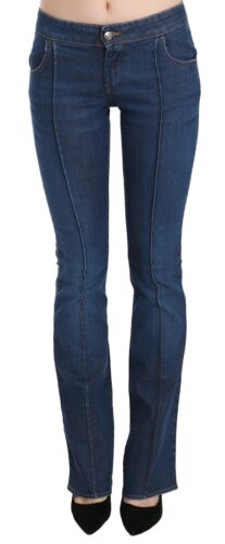 Blue Low Waist Boot Cut Denim Pants Jeans
