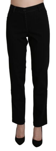 Black High Waist Straight Casual Trouser Pant