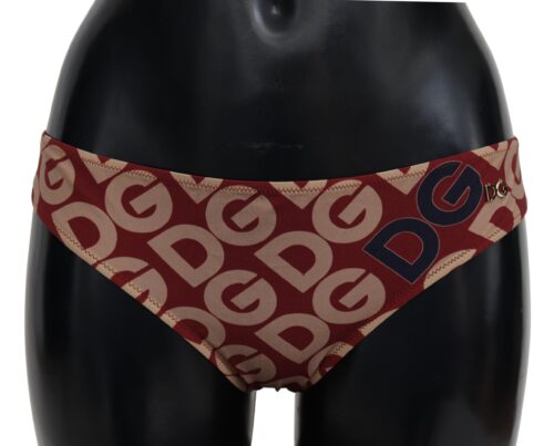 Multicolor DG Logo Print Bottom Beachwear Bikini Swimsuit