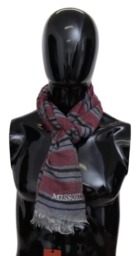 Multicolor Striped Wool Blend Unisex Neck Wrap Scarf