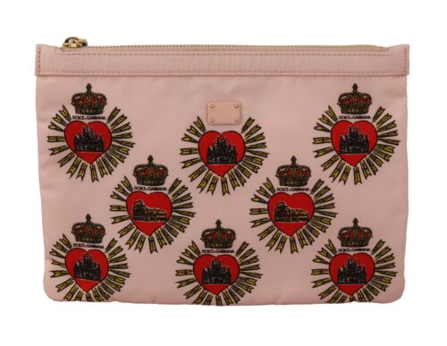 Clutch Pink D&G Logo Devotion Heart Toiletry Pouch Wallet