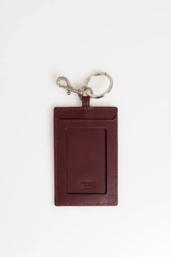 Brown Leather Men Badge Holder