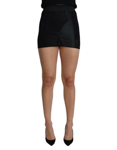 Black Mini Short Lace Stretch  Skirt